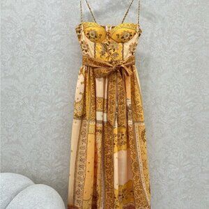 Zimmermann Mustard and Tan Floral Maxi Dress